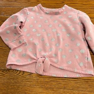 True Craft pink little girls sweatshirt.  Pink with silver dots.  Medium.